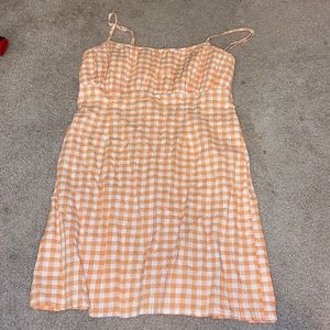 Orange checkered urban outfitters dress